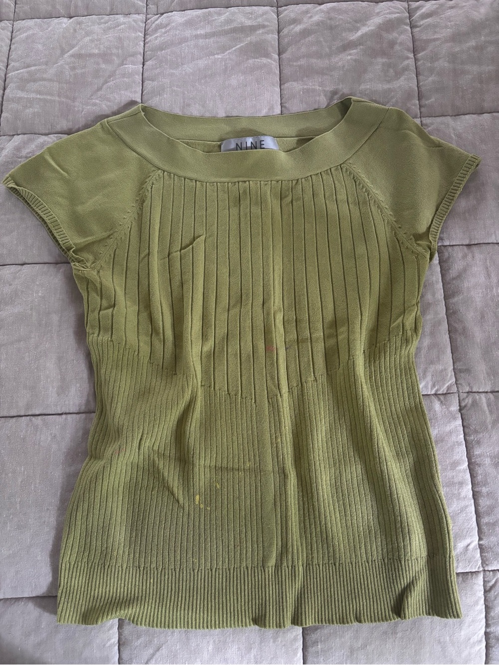 Green boatneck top